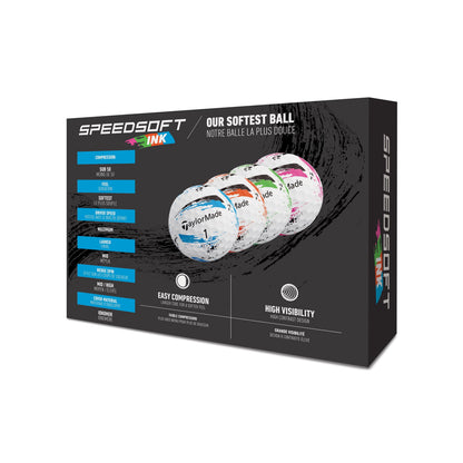 TaylorMade 2025 Speed Soft Ink Golf Balls 12pk - Multi