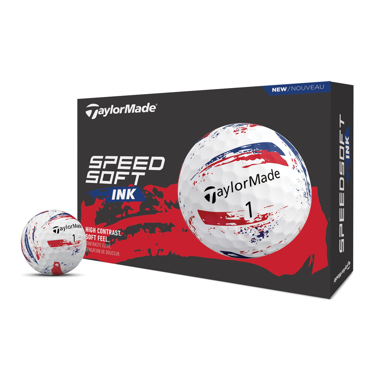 TaylorMade 2026 SpeedSoft Ink Golf Balls 12pk - Blue/Red