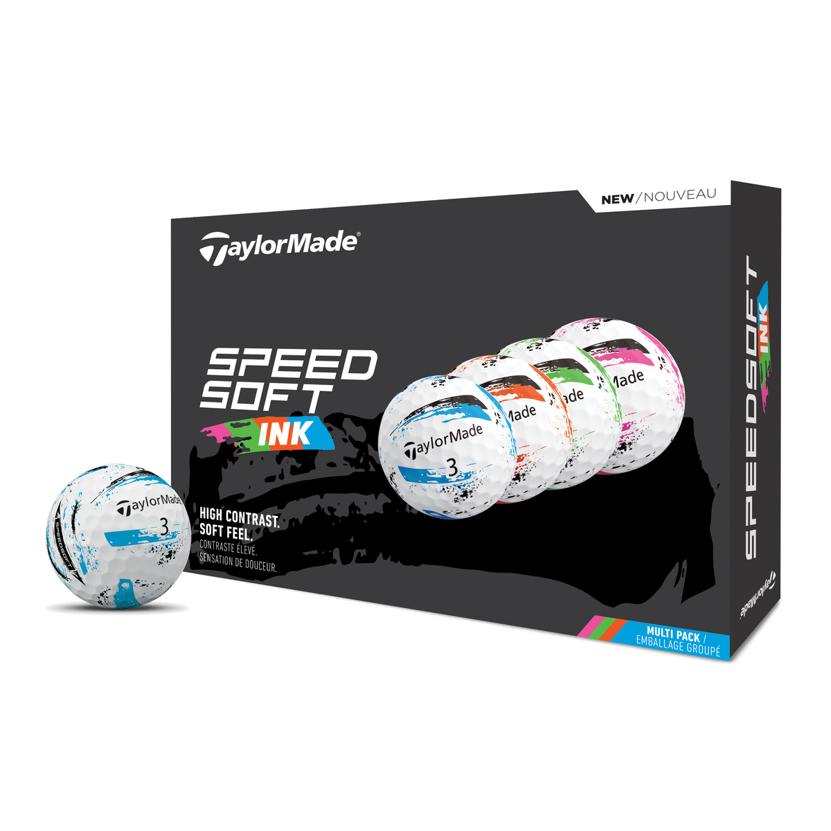 TaylorMade 2025 Speed Soft Ink Golf Balls 12pk - Multi