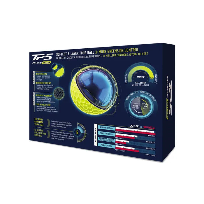 TaylorMade 2026 TP5 Golf Balls 12pk - Yellow
