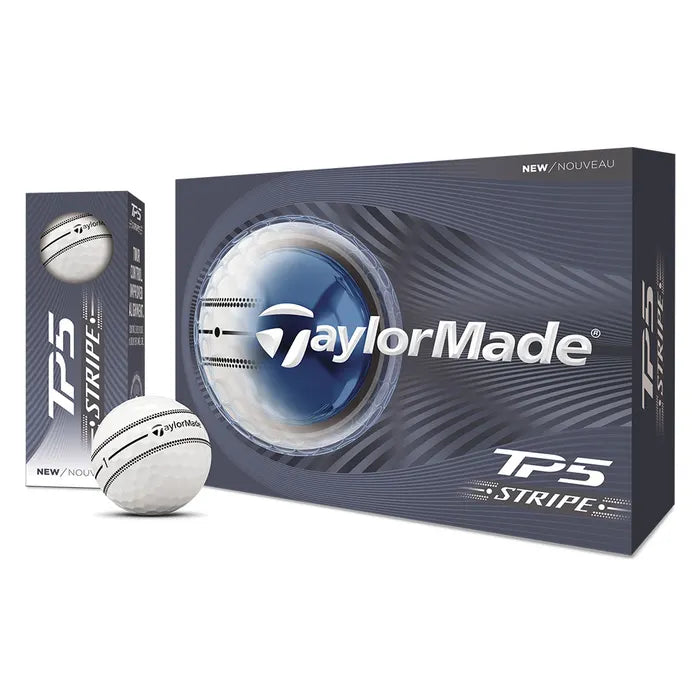 TaylorMade 2026 TP5 Stripe Golf Balls 12pk - White