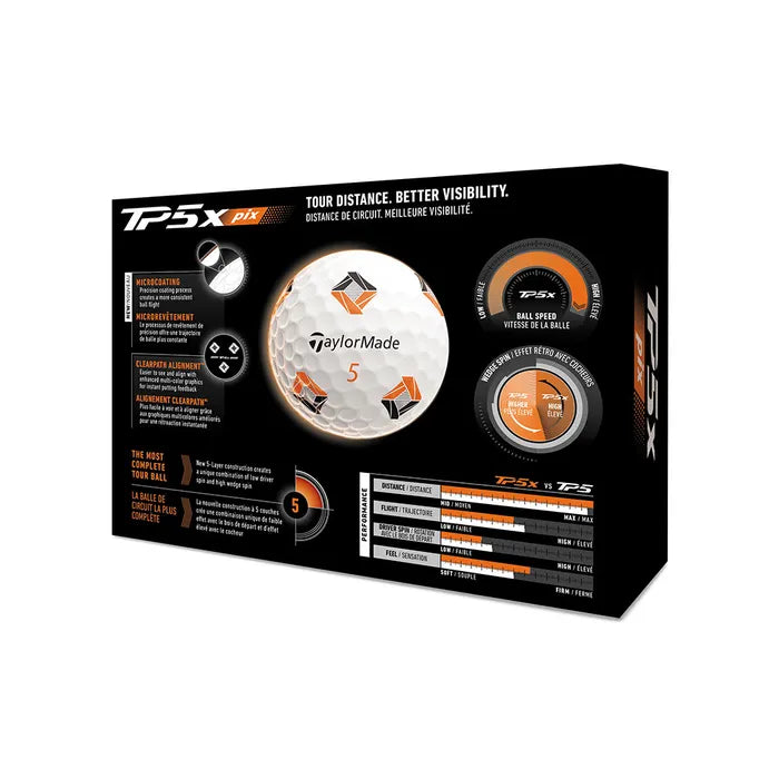 TaylorMade 2026 TP5X PIX3.0 Golf Balls 12pk - White