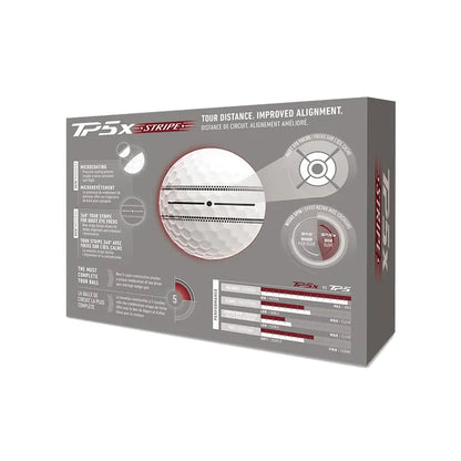 TaylorMade 2026 TP5X Stripe Golf Balls 12pk - White